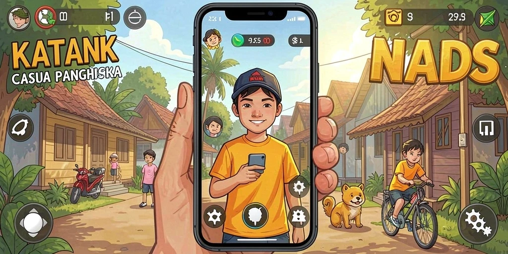 Fitur interaksi sosial untuk berhubungan dengan pemain lain.